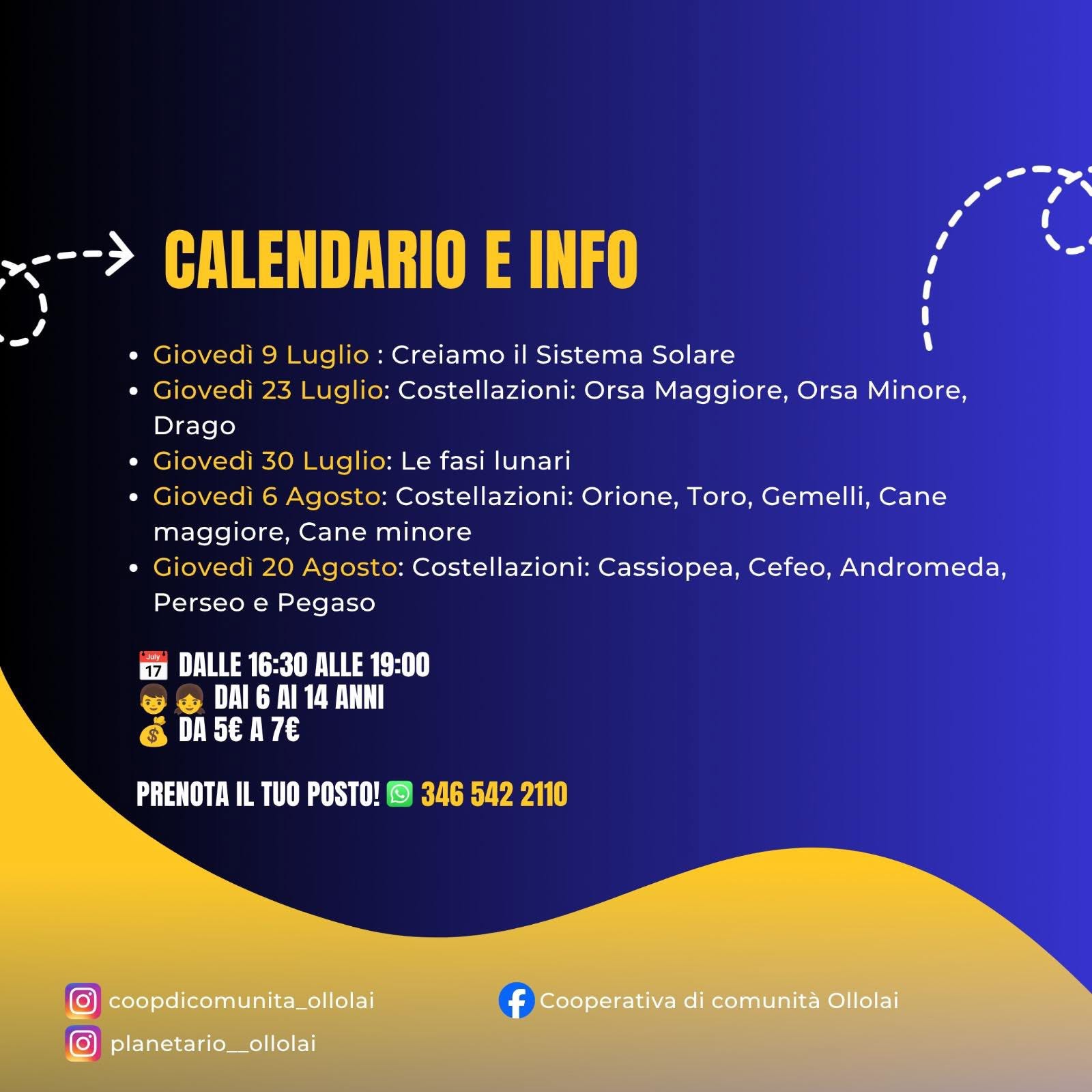 Claendario Planetario laboratorio di astronomia