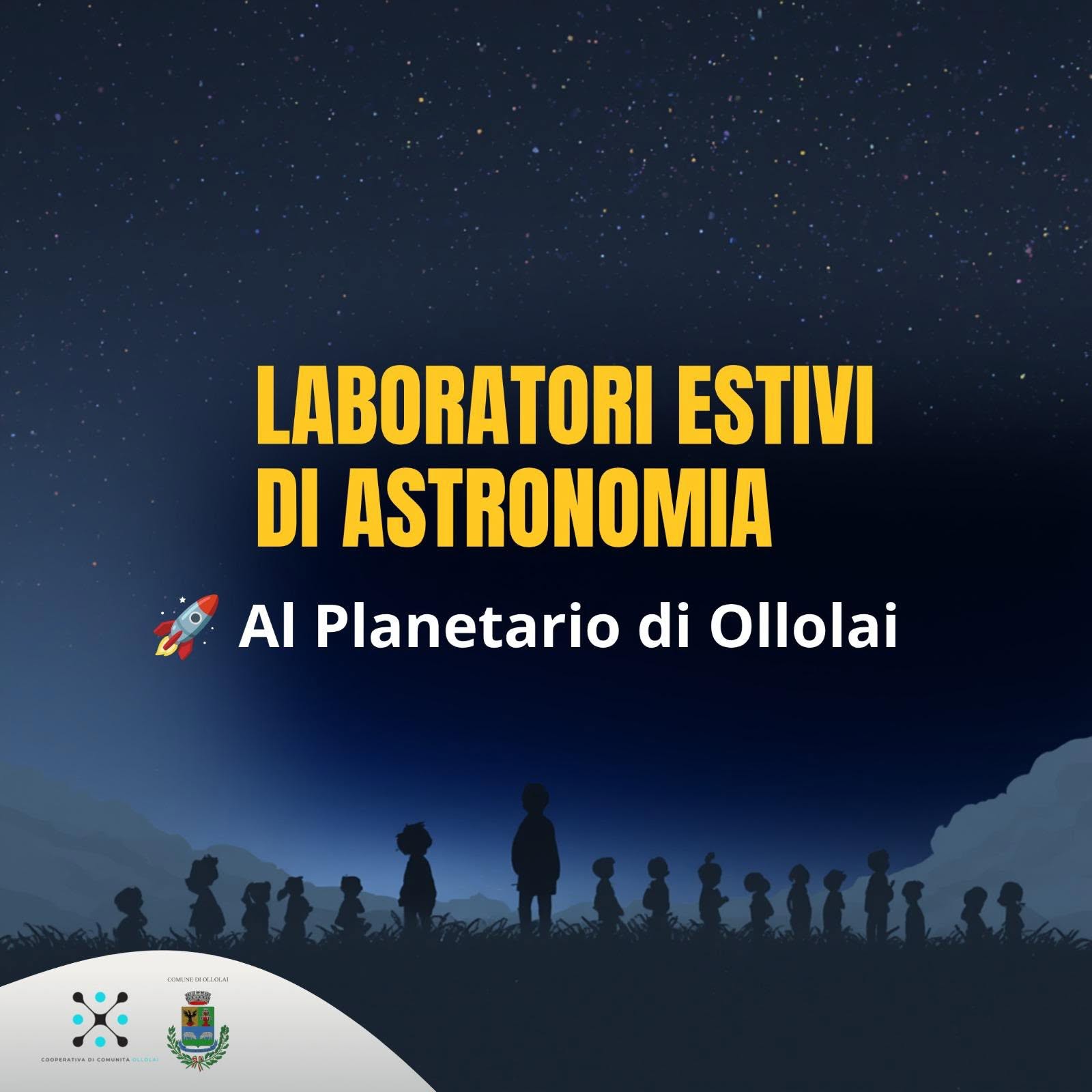 Laboratorio di astronomia _ planetario Ollolai locandina dei laboratori estivi di astronomia